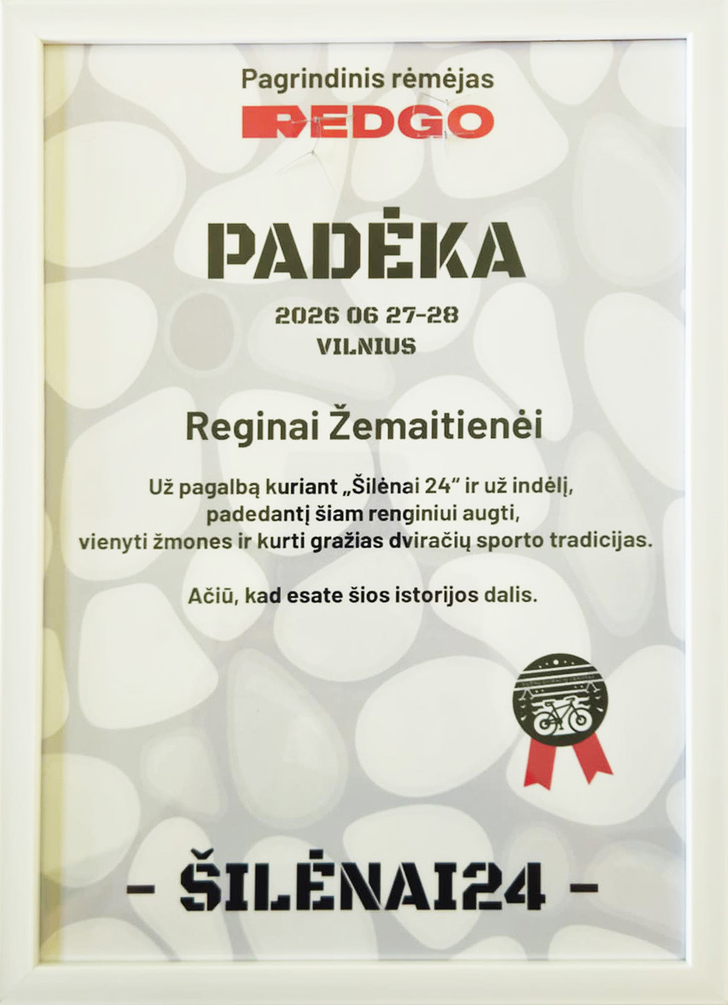 Šilėnai 24 REDGO padėka, 2026-06-27–28